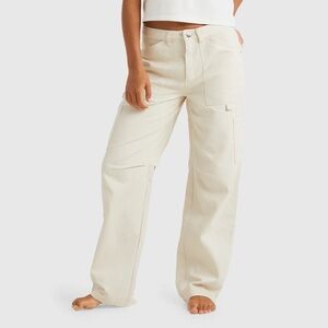 Billabong Women's Straight Leg Cargo Pants in Cream